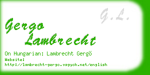 gergo lambrecht business card